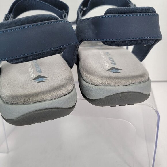 Skechers Womens 9 Navy Strappy Sandals Open Toe Comfortable Casual Summer - Picture 8 of 10